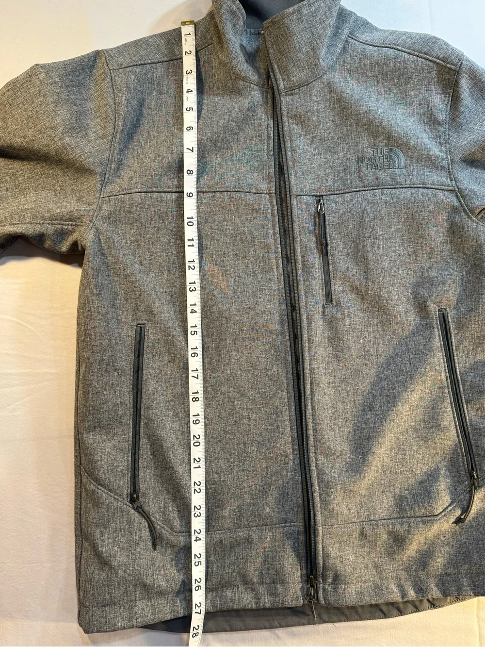 Men's North Face  Windwall Fleece Lined Gray Zip‑Front Casual Jacket